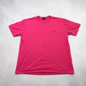 Polo by Ralph Lauren Bright Pink Short Sleeve Crew Tee with Navy Pony